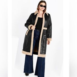 City Chic shearling style Hayden coat NWT